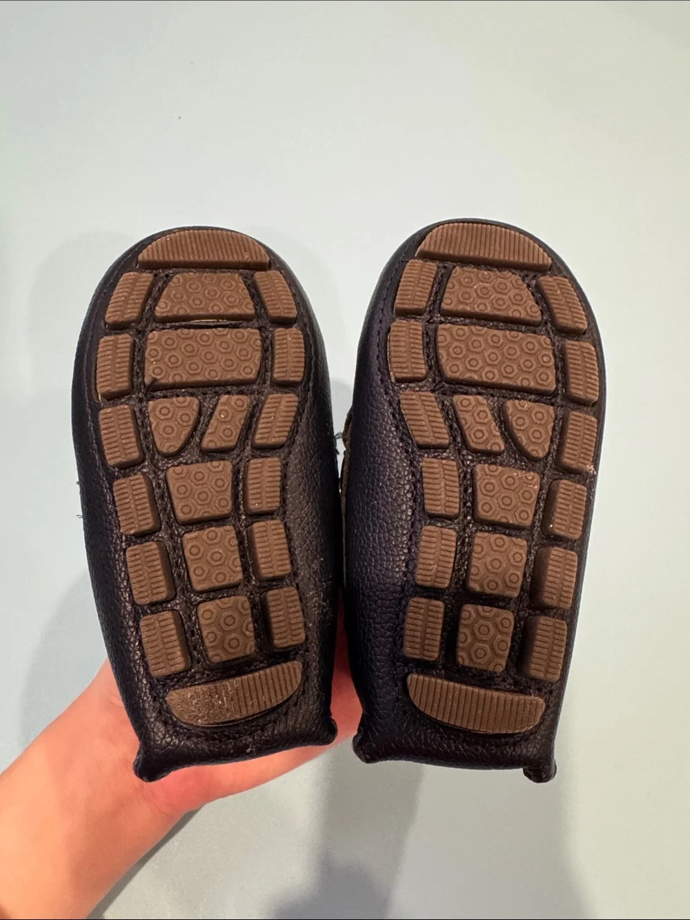 Janie and Jack gray and navy blue loafers
